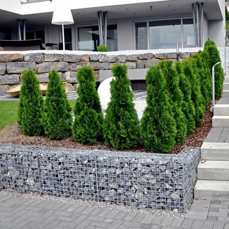 Mur de gabion en acier galvanisé Ø 4mm - de 30cm à 1m