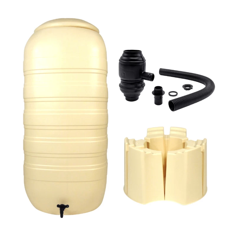 Récupérateur d'eau de pluie 250L + pied + collecteur