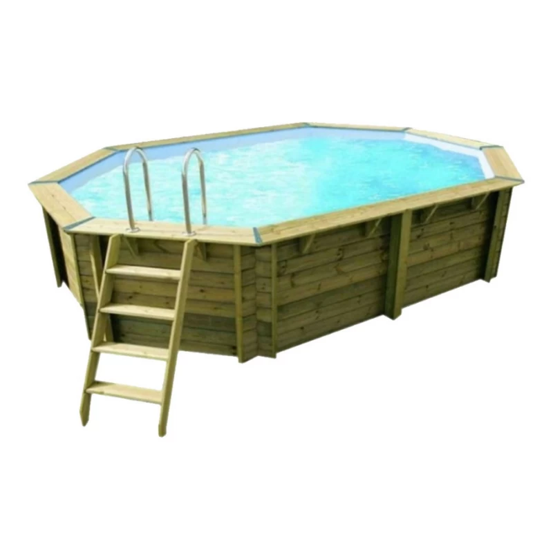 Piscine bois octogonale SUNWATER - 3,00 x 4,90m H1,20m