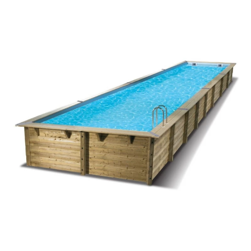 Piscine bois rectangulaire LINEA - 3,50 x 15,50 x H1,55m