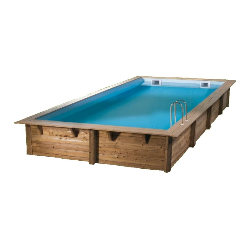 Piscine bois rectangulaire LINEA - 3,50 x 6,50 x H1,40m