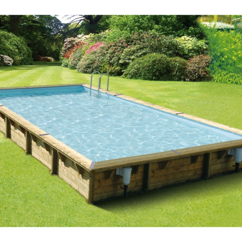 Piscine bois rectangulaire LINEA - 5m x 8m x H1,40m