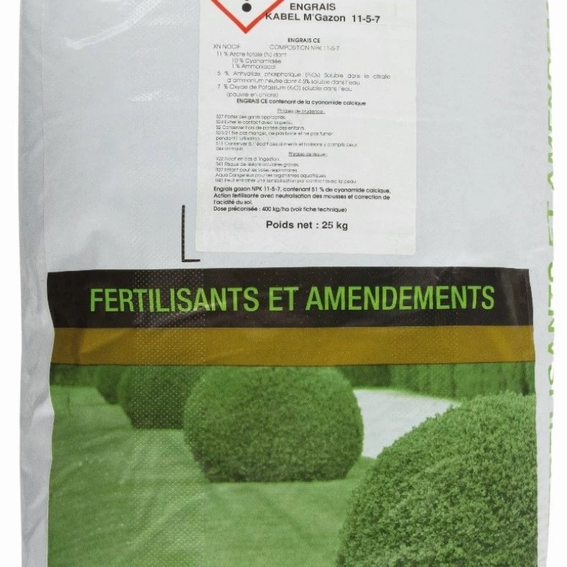 Engrais pour gazon 11-5-7 avec action anti mousse - 25kg