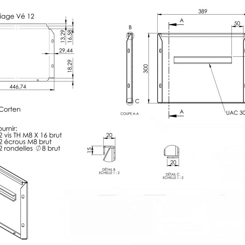 Panneau acier corten - Bakenkit - H 30cm