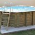 Piscine bois hexagonale AZURA Ø 4,10m + bâche à bulles