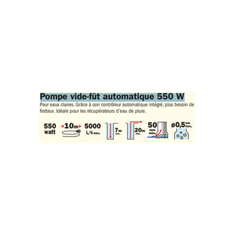 Pompe vide fût automatique - 550W