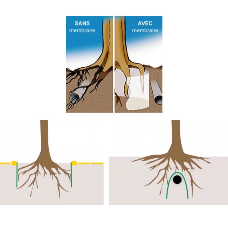 Barrière anti racines et rhizomes 940gr/m² Georoot Pro - Rouleau de 25m