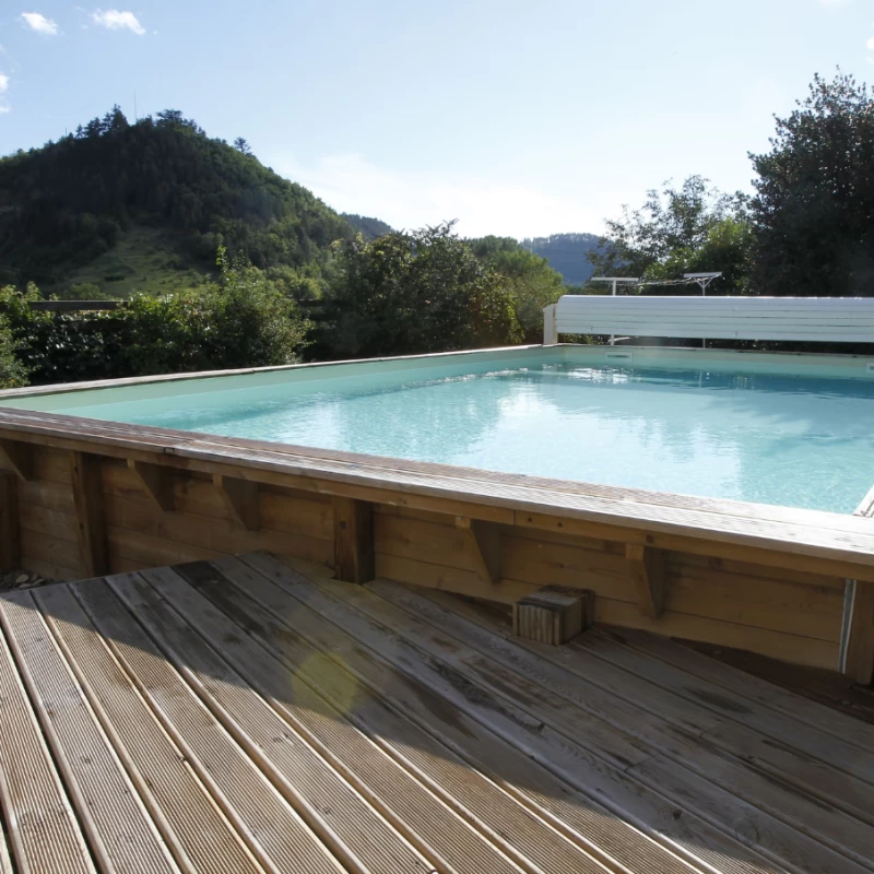 Piscine bois rectangulaire LINEA - 3,50 x 6,50 x H1,40m