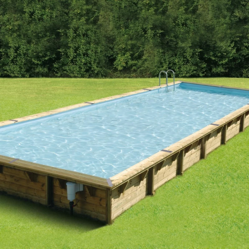 Piscine bois rectangulaire LINEA - 5m x 11m x H1,40m