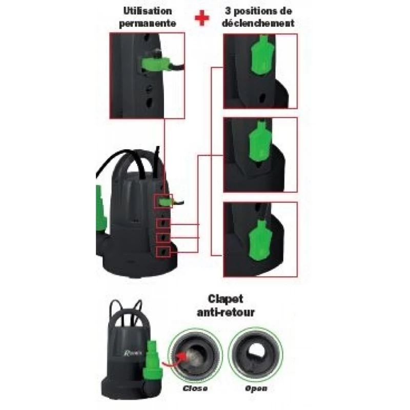 Pompe serpillière avec interrupteur électronique - 400W