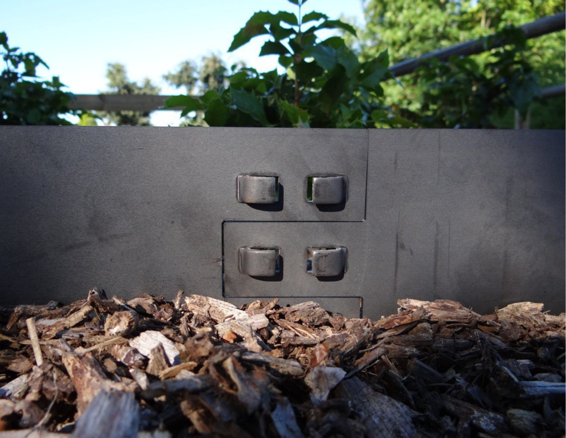 Bordurette de jardin pas cher en acier noir mat - Lot de 5