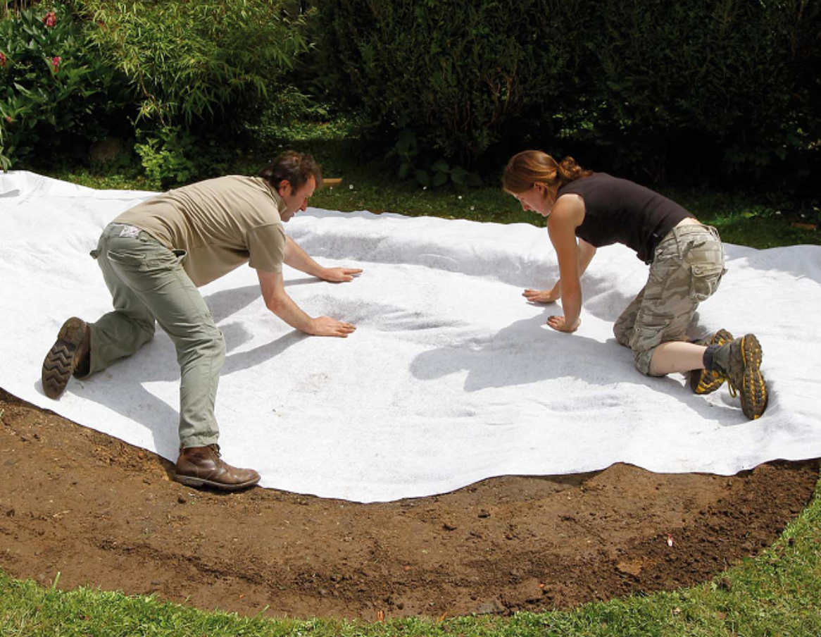 Géotextile anti-poinçonnant spécial bassin 300 g/m² gris, L 25 m